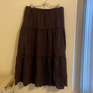 Vintage Boho Classic Elements Embroidered Maxi Skirt